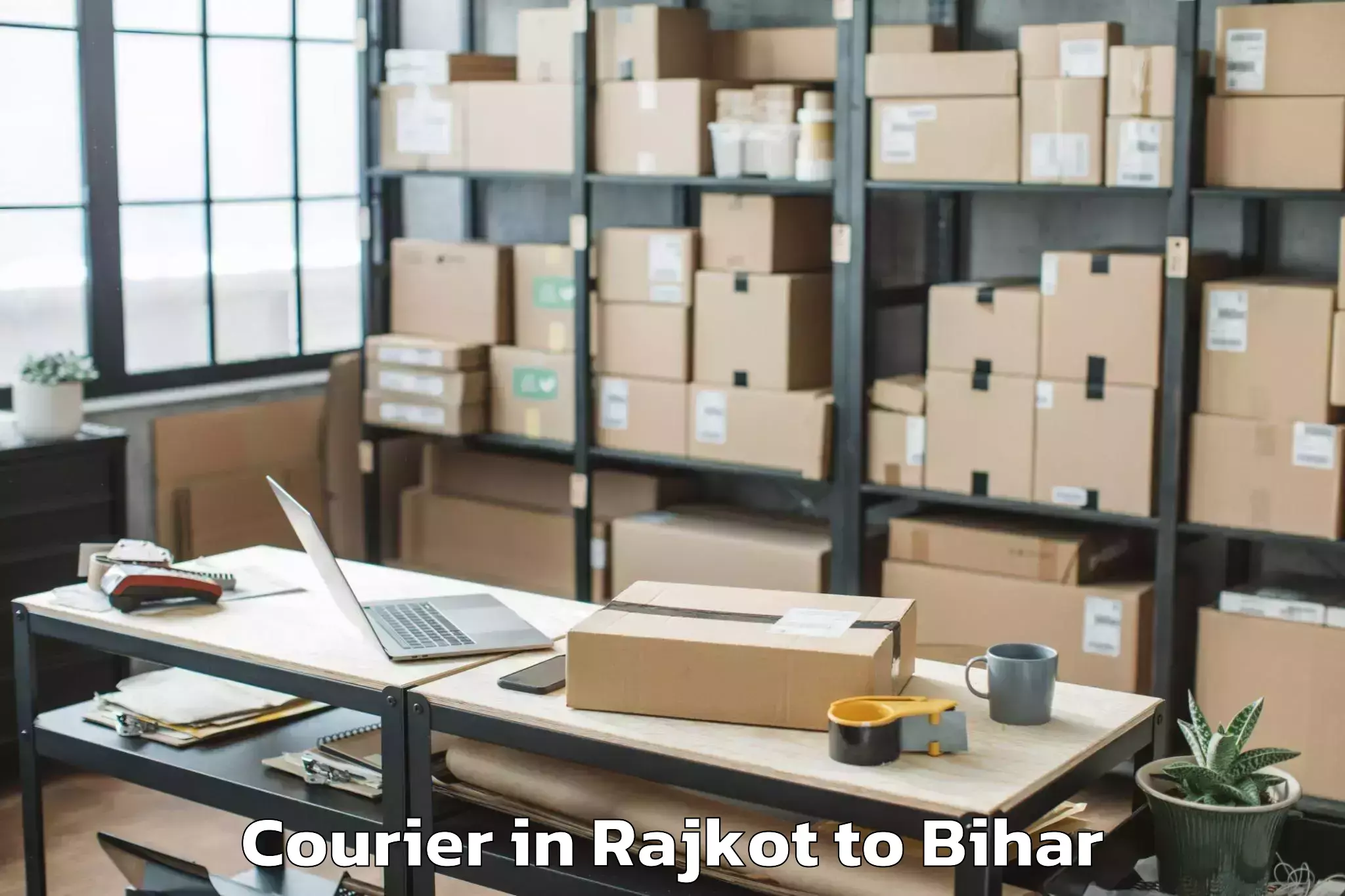 Easy Rajkot to Majhaulia Courier Booking